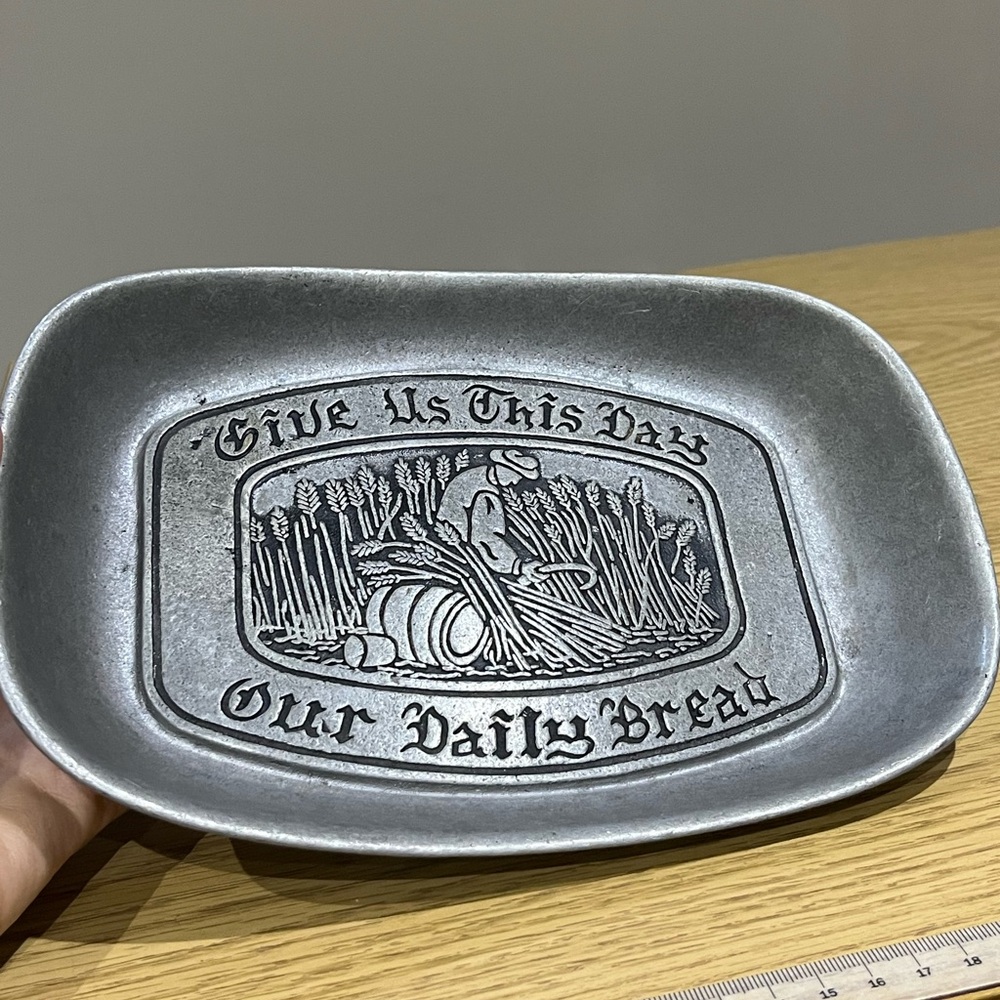 VTG Give Us This Day Our Daily Bread Tray Dish
